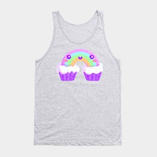 Super Cute Rainbow Cupcakes - Kawaii Rainbow Cupcakes Tank Top